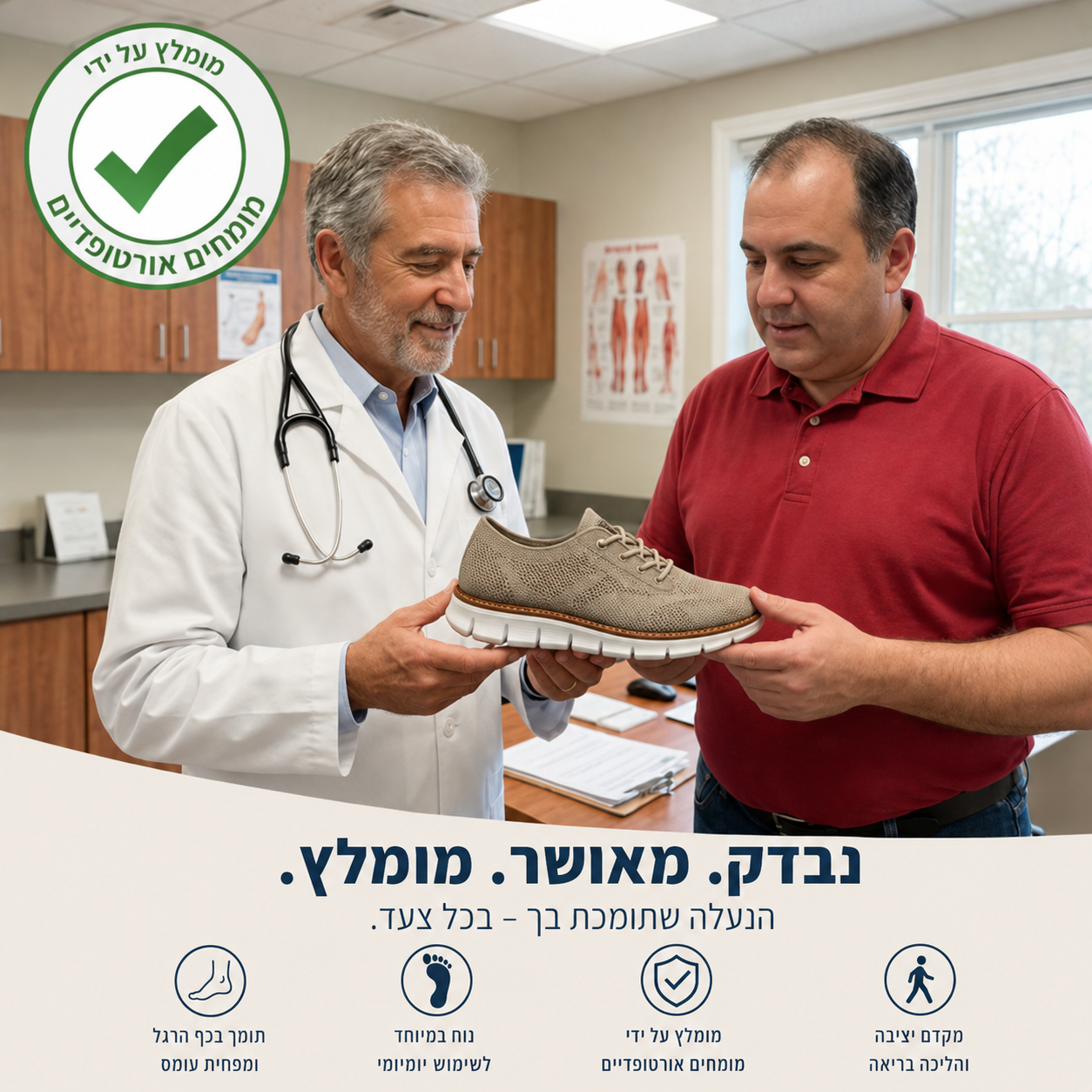 ComfyClassic™ - נעלי הליכה רחבות, נוחות ותומכות