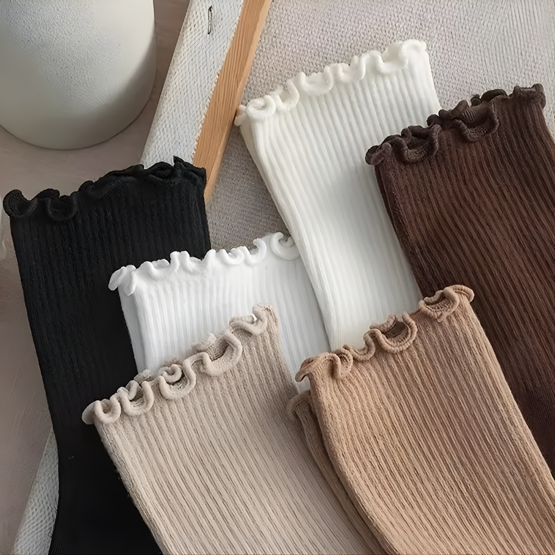 גרבי כותנה עם גימור מסולסל